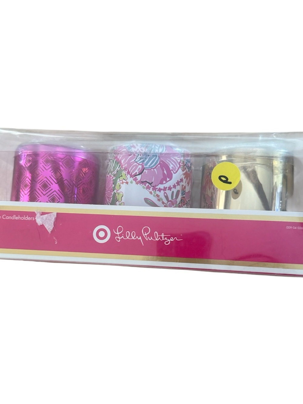 Lilly Pulitzer Trio Decorative Candle Holders in Pink, Floral & Gold